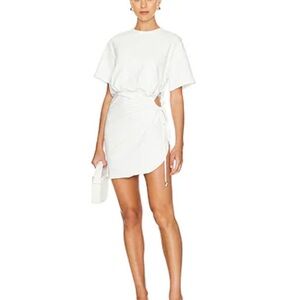 SOLD SNDYS white mini dress with cutout tie side detail
